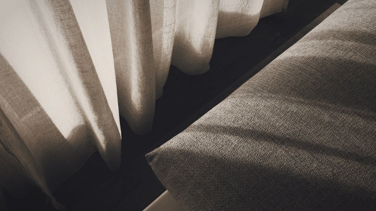 Vorhang im Gegenlicht